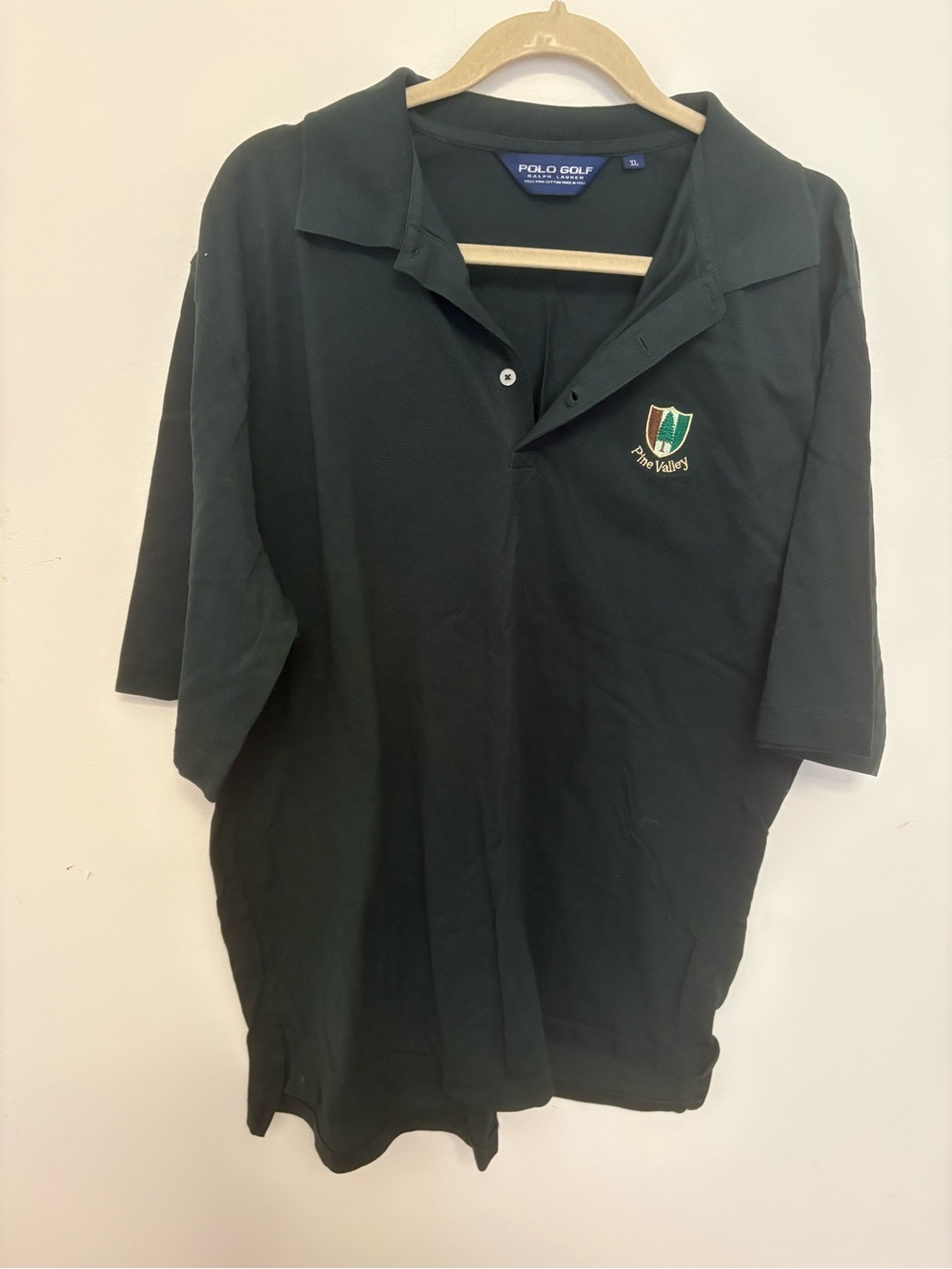 Polo Ralph Lauren Pine Valley Golf Club Shirt Mens XL Green Pique Cotton Polo